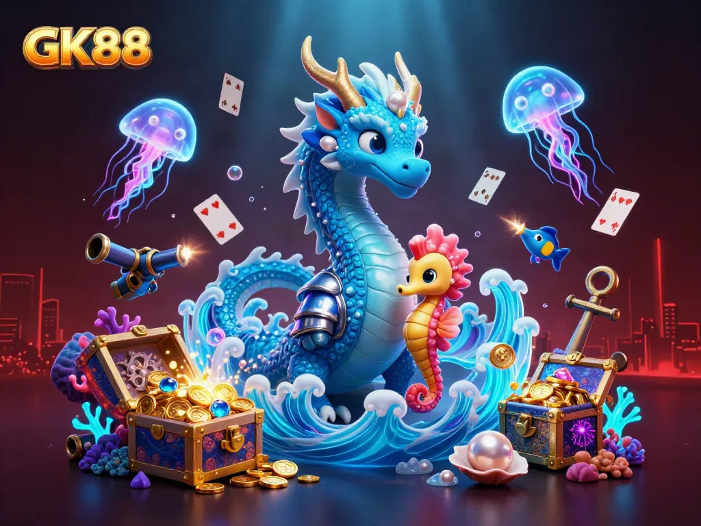Transform your GK88 gameplay experience with this captivating 3D casino illustration.