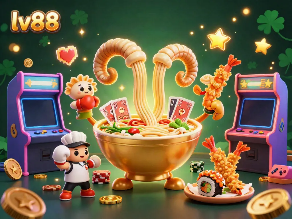 Engage in thrilling gameplay at lv88 with a dynamic scene of cartoon characters competing at a colorful online casino.