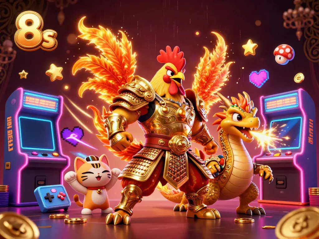 Engage in thrilling gameplay with 8s, featuring dynamic characters and vibrant casino elements.