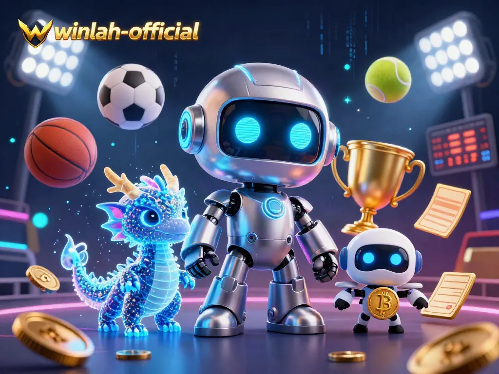 Winlah-official presents dynamic sports betting action in a vibrant 3D casino scene.