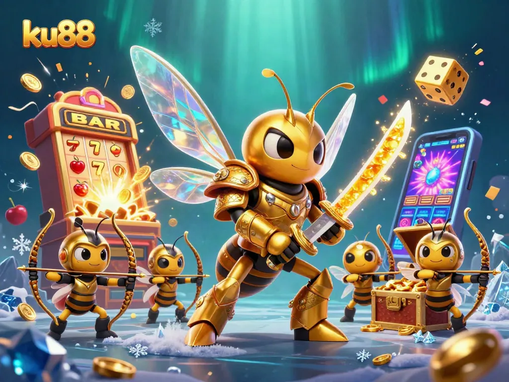 Betting on ku88 brings excitement with jackpots and vibrant casino elements in a colorful scene.
