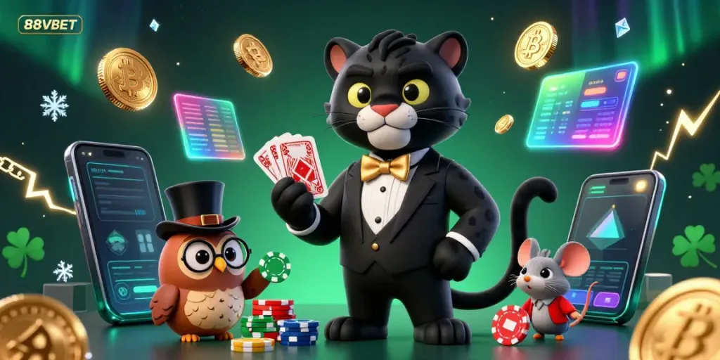 Experience thrilling games at 88VBET with a stylish panther dealer and engaging gameplay elements.