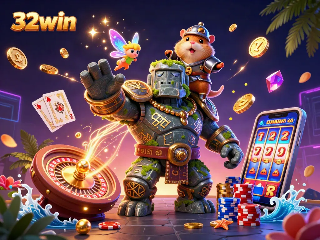 Experience the thrilling world of 32win with lively characters and dynamic casino action.