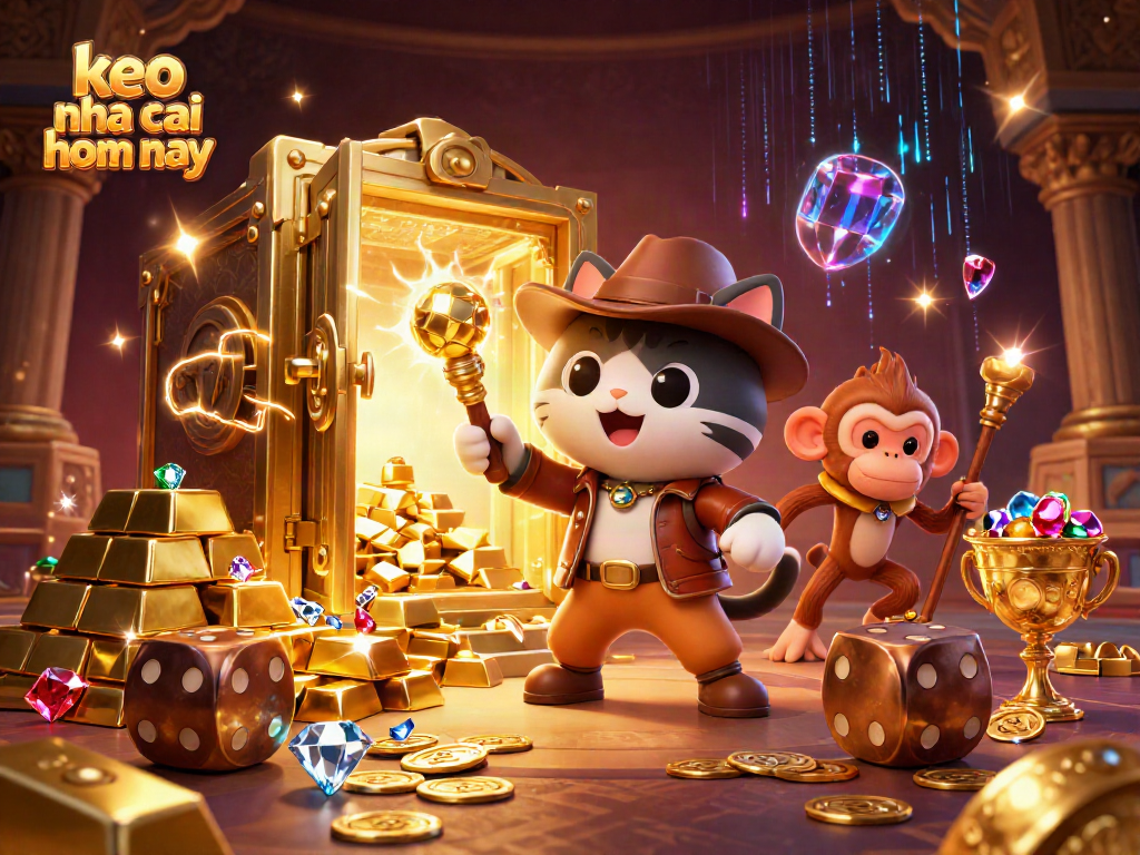 Engage with keo nha cai hom nay in a thrilling casino adventure scene packed with treasures.