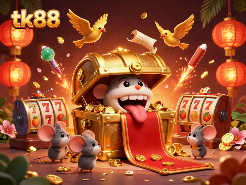 Experience the excitement of tk88 with a dazzling casino scene featuring dynamic elements.